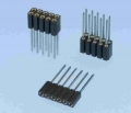 315 - Wire-Wrap Präz.-Buchsenleisten RM 2,54mm, 1-/2-reihig